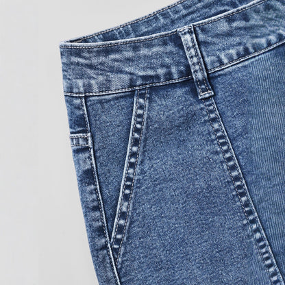 French-style Slimming Straight-leg Cropped Wide-leg Pants
