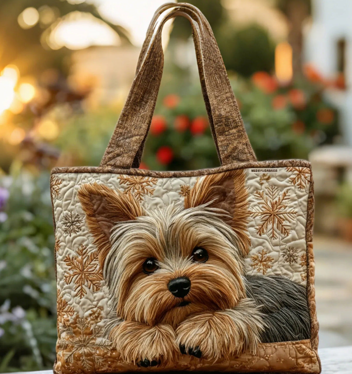 Digital-print Quilting Tote Bag, Commuter Casual Cotton-padded Jacket Bag