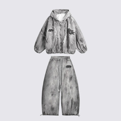 Mottled, Distressed Casual All-match Sweatpants