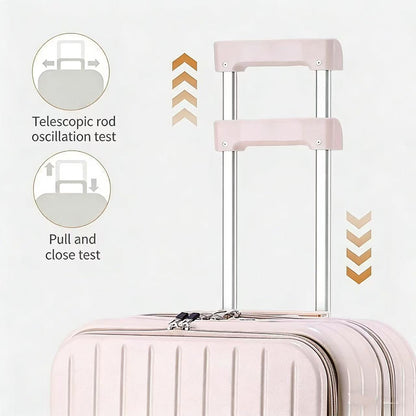 Front Opening Luggage Compartment With Front Open Tray And 20 Inch Cabin, Expandable Folding Cup Holder, Hidden Phone Holder, Dual USB Chargers. Travel Carrier