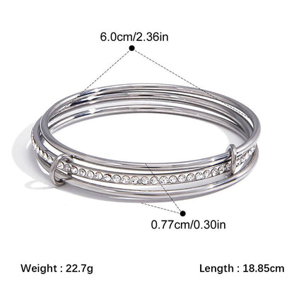 High-end Stainless Steel Zircon Bracelet That Wont Fade