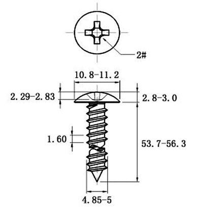 Stainless Steel Cross Big Head Self-tapping Screw Mushroom-shaped Haircut Round Head