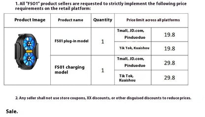 FS01 Twin Fan Air-cooled Charging Mobile Phone Radiator
