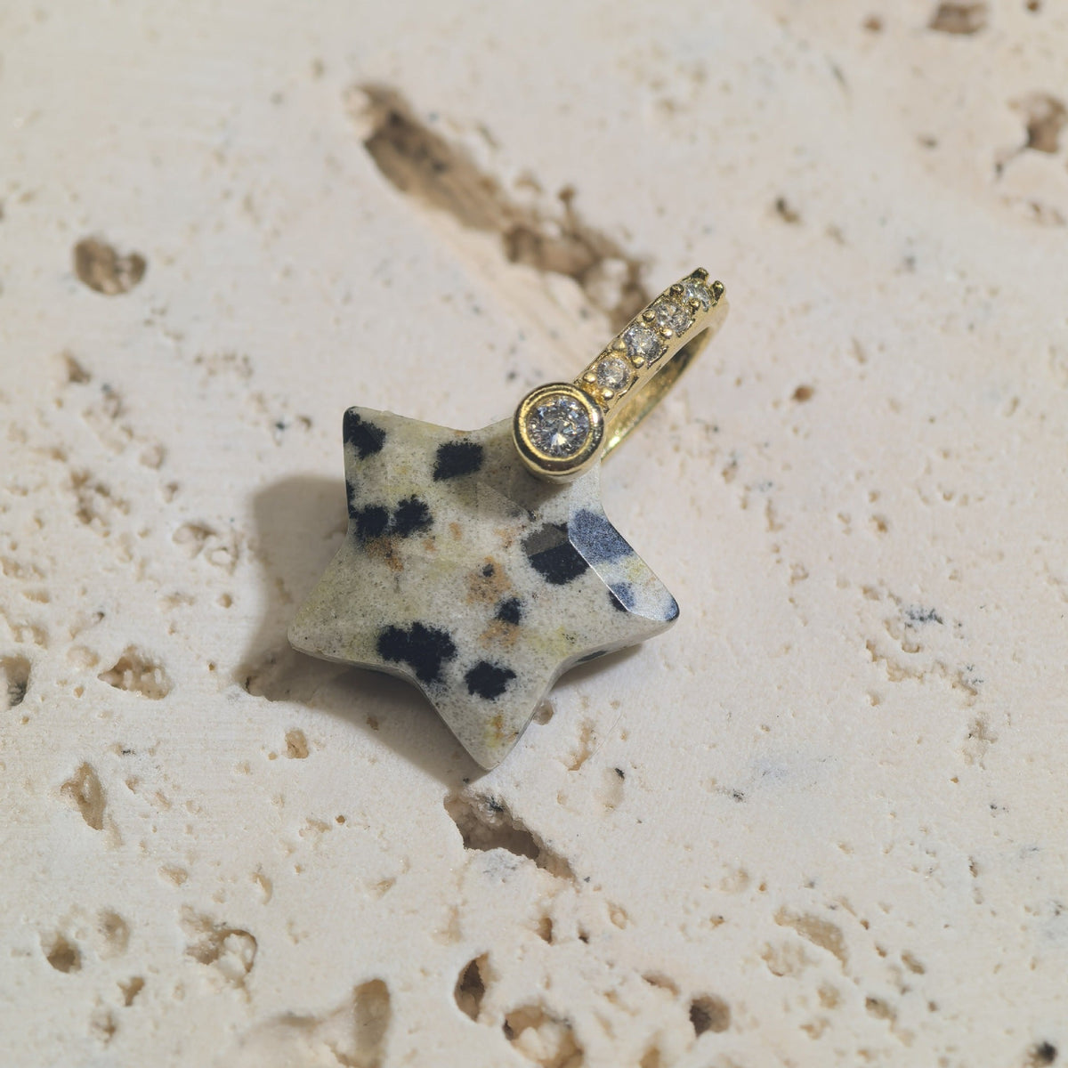 Natural Stone Cut-surface Star Pendant Five-pointed Star Charm