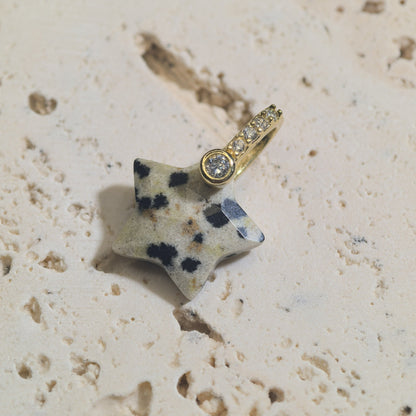 Natural Stone Cut-surface Star Pendant Five-pointed Star Charm