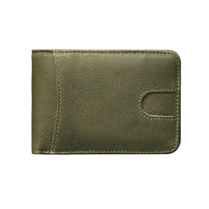 Oil-waxed Leather US Dollar Clip Card Holder