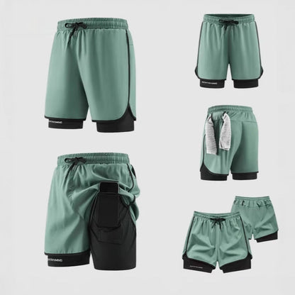 Casual All-match Two-piece Shorts For Sports Running And Fitness
