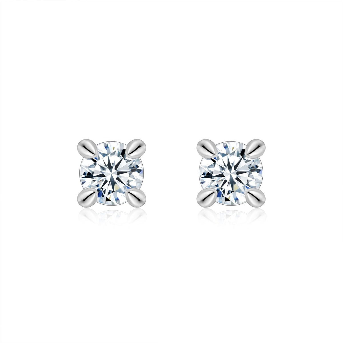 S925 Sterling Silver Moissanite Stud Earrings, 0.5&2ct D-VVS1 4-Prong Basket Pave With Screw Backs, GRA Certificate Gift Box