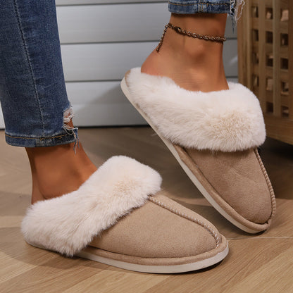 Cotton Slippers Thickened For Indoor Use In Autumn And Winter Half-covered
