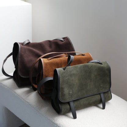 Large-capacity Matte Leather Messenger Bag