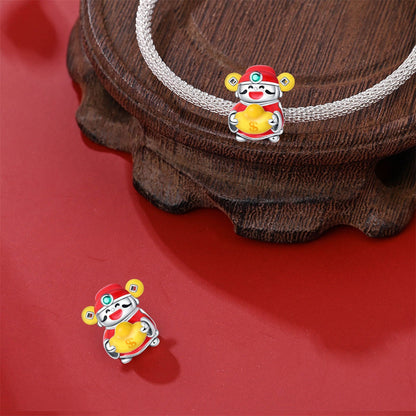 DIY Lucky Carp Copper Bead Pendant Bracelet Accessories