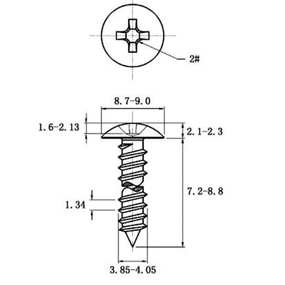 Stainless Steel Cross Big Head Self-tapping Screw Mushroom-shaped Haircut Round Head