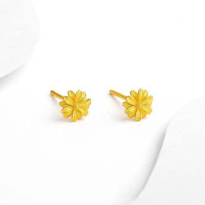 Golden Stud Earrings Versatile Ear Jewelry