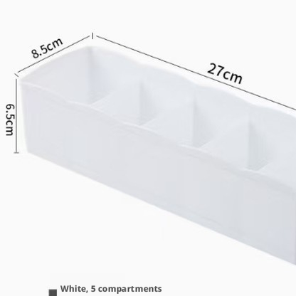 Socks storage box-5 compartments-powder-pp-1 piece