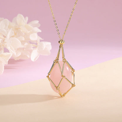 Spring New Natural Energy Crystal Pendant Ins Niche Design Valentine’s Day Bag Bag Peace Necklace