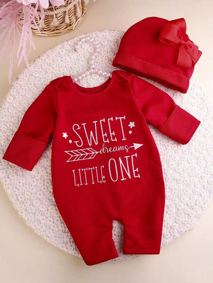 Ylsteed 2Pcs Newborn Photography Long Tleeves Romper Jumpsuit With Bow Hat Embroidery Baby Clothes Photography Props-HD