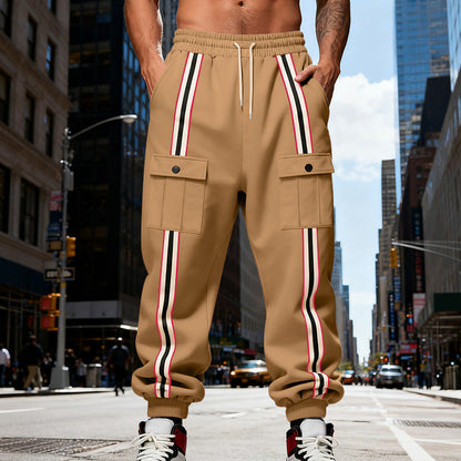 Outdoor Sports Trend Workwear Webbing Retro Loose-fit Sweatpants