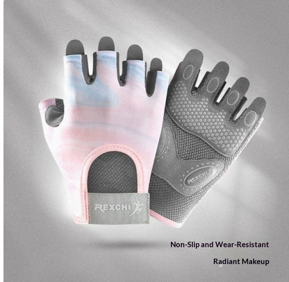 Cycling Butterfly Mesh Breathable Thin Fitness Half-finger Gloves