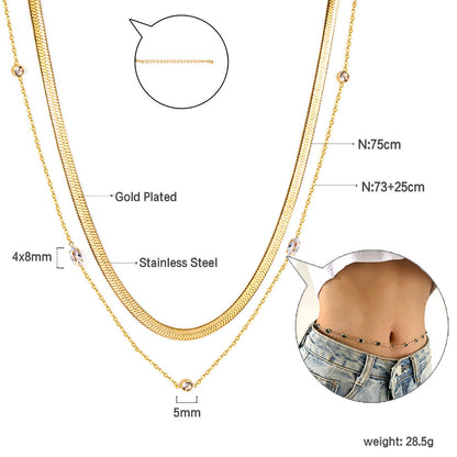 Sweet-and-cool Edgy Two-layer Waist Chain