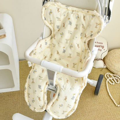 Babys Pure Cotton Thickened Stroller Pad Seat Cushion And Armrest Backrest