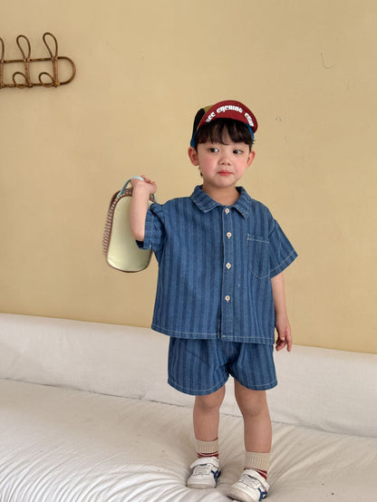 Children's Summer Denim Shirt Set