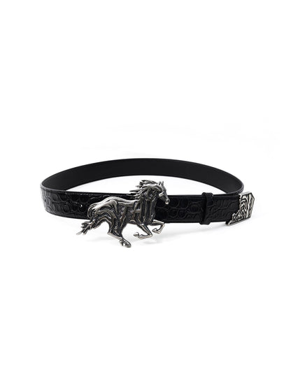 Textured Embossed Full-grain Leather Belt