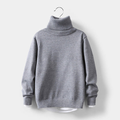 Autumn and winter high collar children's knitwear