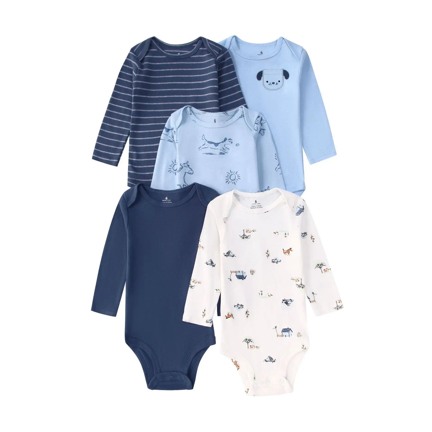 2026 New Baby Bodysuit 5PCS/Lot infantil Jumpsuit Boy Girls Clothes Long Sleeve 100% Newborn Body Bebe Clothing kids Costume