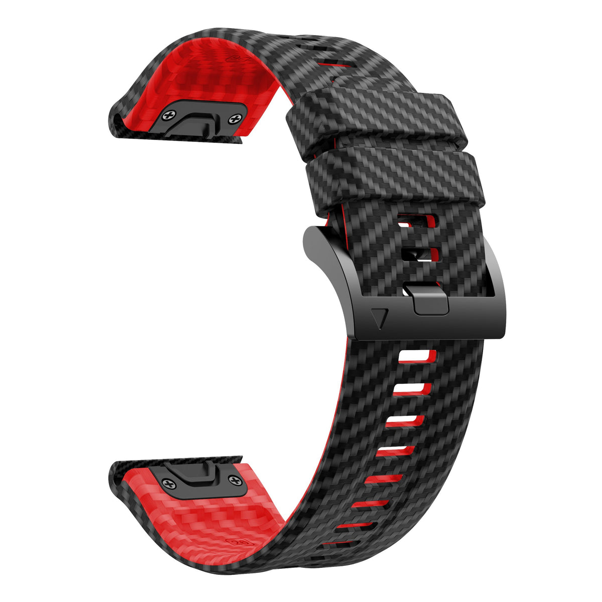 Silicone Watch Strap With Carbon Fiber Texture