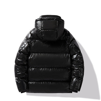 Loose-fitting Black Gold Cotton-padded Hooded Down Jacket