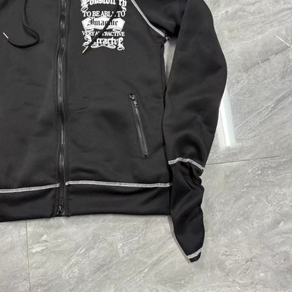 Cardigan Leopard-print Cross-skeleton Hooded Sweatshirt