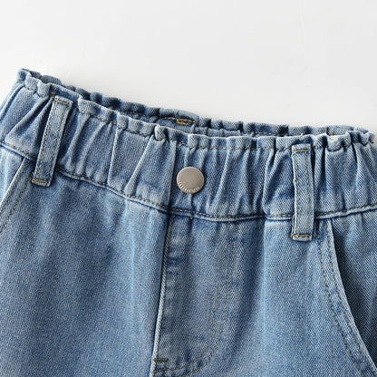 Western-Style Denim Jeans For Girls