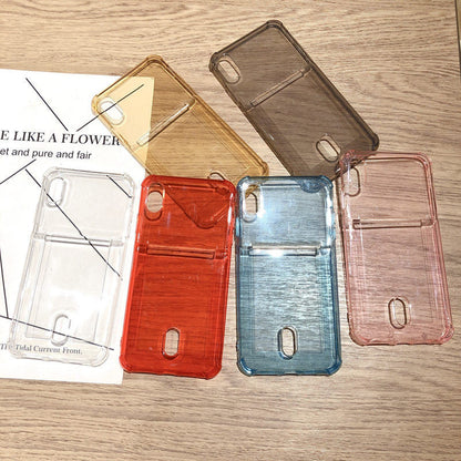 Compatible with Apple , Transparent card holder phone case