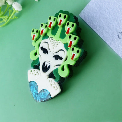 Gorgon Acrylic Brooch Badge Accessory