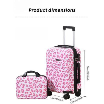 2-piece Luggage Set, 20 Inches, With Makeup Bag, 20 Inch Hard Shell Expandable Lightweight Luggage, 360 Degree Rotating Wheels, Large Capacity Lightweight Travel Luggage. Side Hook, Independent Lock,