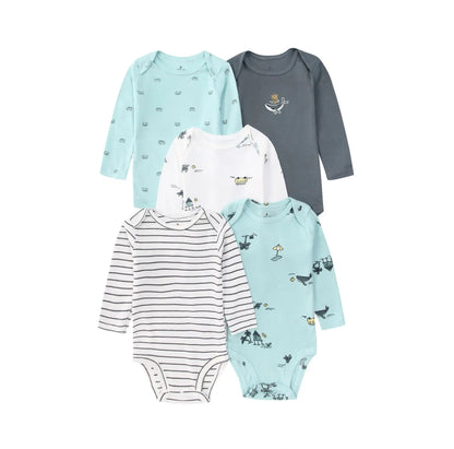 2026 New Baby Bodysuit 5PCS/Lot infantil Jumpsuit Boy Girls Clothes Long Sleeve 100% Newborn Body Bebe Clothing kids Costume