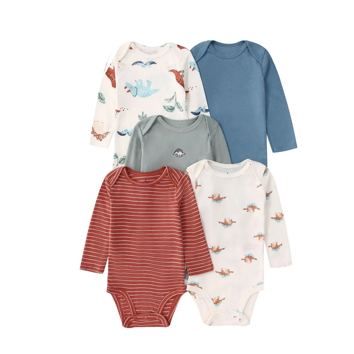 2026 New Baby Bodysuit 5PCS/Lot infantil Jumpsuit Boy Girls Clothes Long Sleeve 100% Newborn Body Bebe Clothing kids Costume