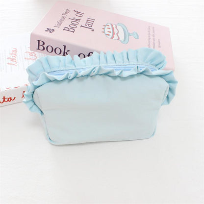 Korean-style Ruffled Makeup Bag Simple Nylon Waterproof Storage Pouch