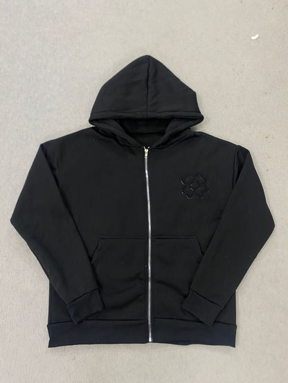 Loose-fit Tailored Hooded Zip-up Sweatshirt Jacket