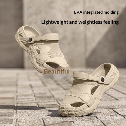 Summer Outdoor Non-slip Soft-soled Closed-toe Half-slippers