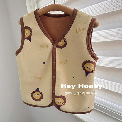 Childrens Small And Large Size Cartoon Vest Spring And Autumn Waistcoat For Boys And Girls Outerwear Top