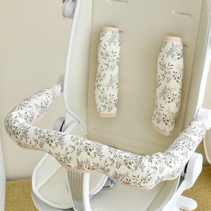 Babys Pure Cotton Thickened Stroller Pad Seat Cushion And Armrest Backrest