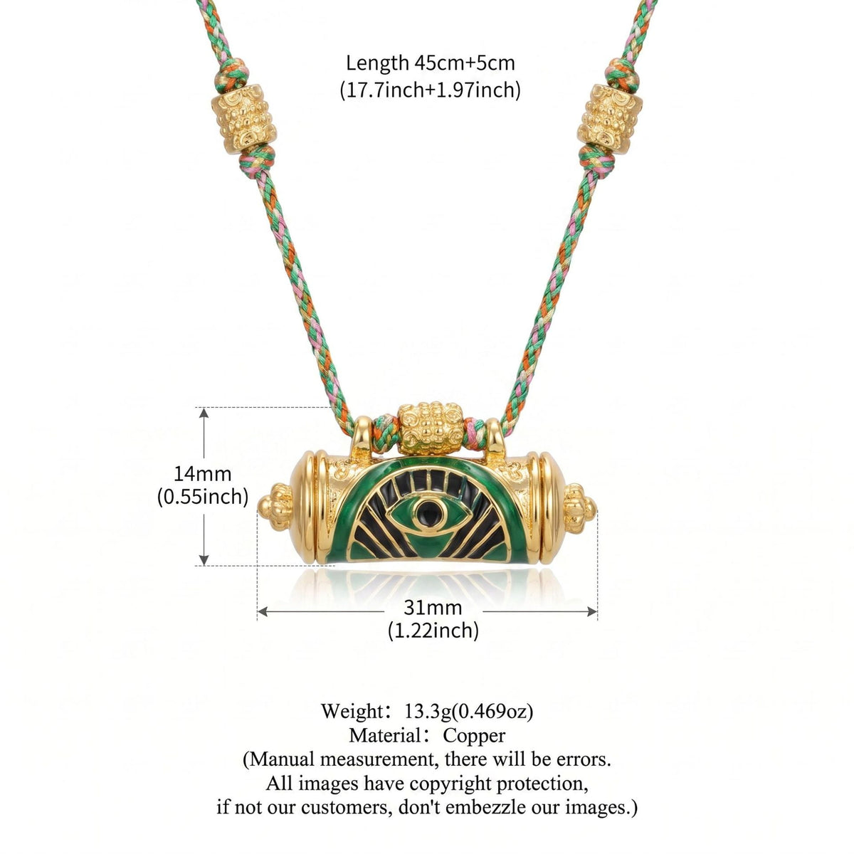 Evil Eye Kaleidoscope Necklace Clavicle Chain