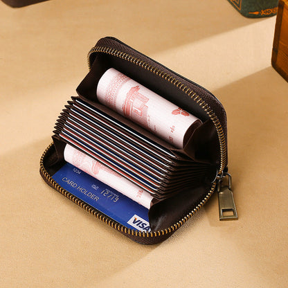 Soft Top-Grain Leather Multifunctional Coin Purse