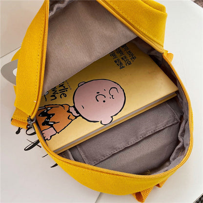 Boys Canvas Backpack Cute Cartoon School Bag