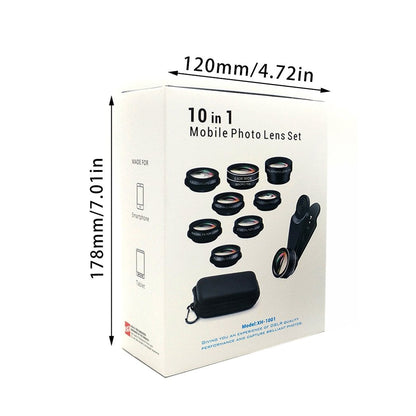 Ten in one set of fisheye lens with external camera lens