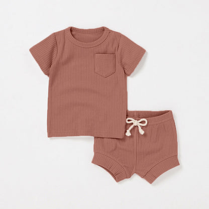 Newborn Short-sleeve And Shorts Set
