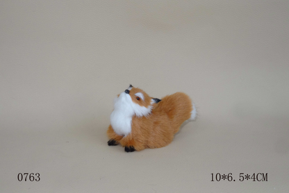 Creative imitation fox decoration-light brown-sitting with head up-1 piece