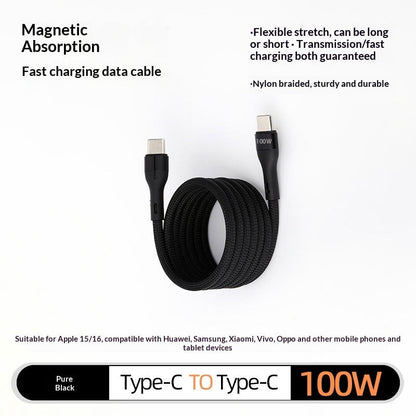 Magnetic Data Cable Organizer Fast-charging Cable Car Charging Cable
