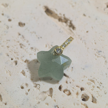 Natural Stone Cut-surface Star Pendant Five-pointed Star Charm